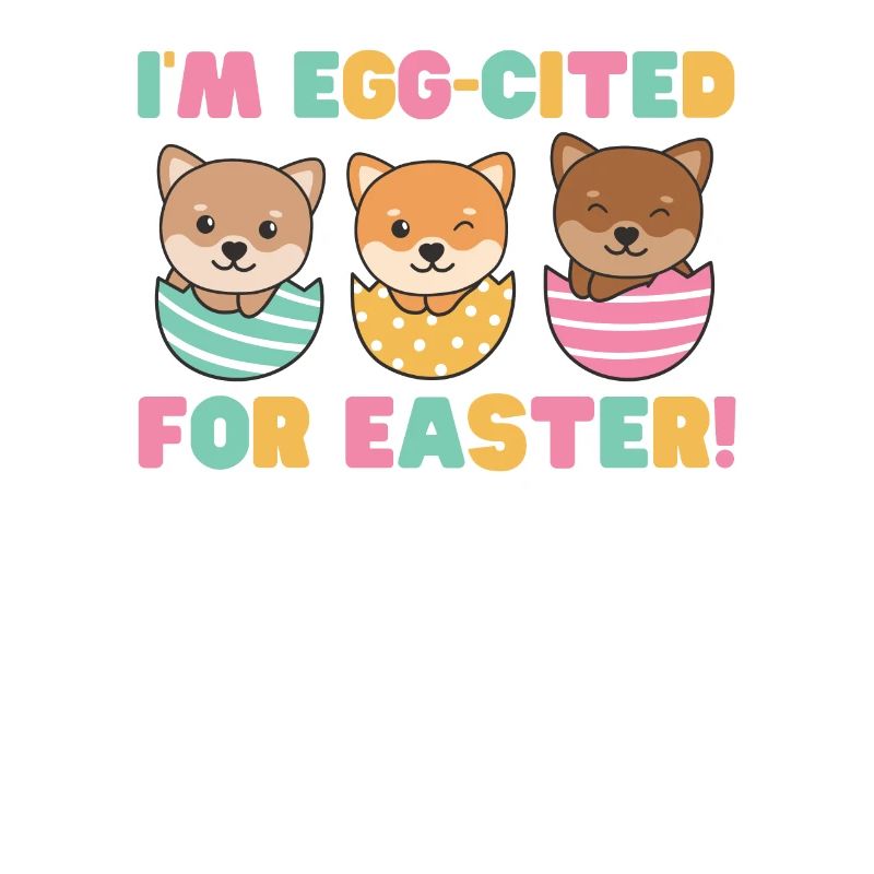 cute dogs for Easter with Easter eggs Shiba Inu