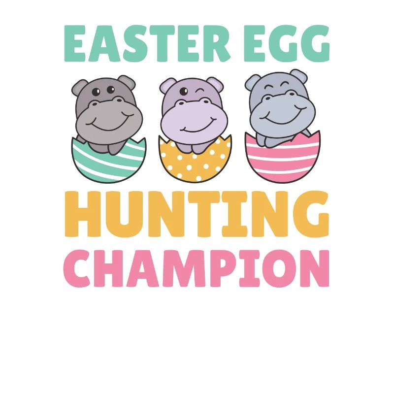 sweet hippos for Easter with Easter eggs hippo