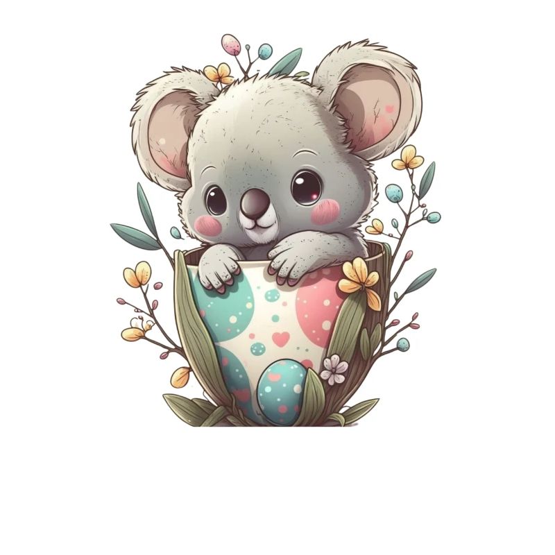 cute koalas for Easter with Easter eggs Koala