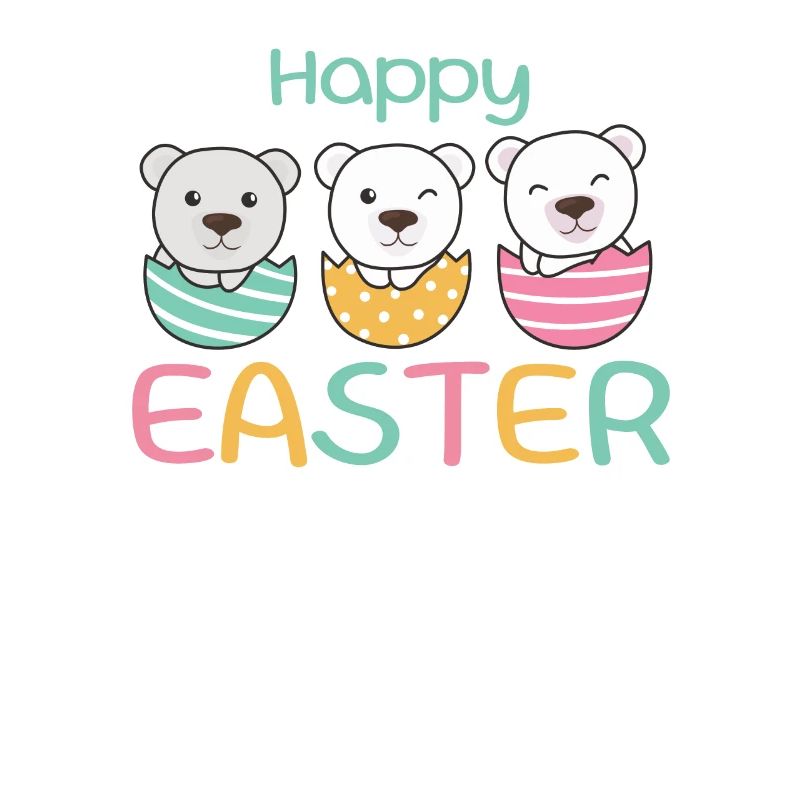 süße Eisbären zu Ostern mit Ostereiern Eisbär