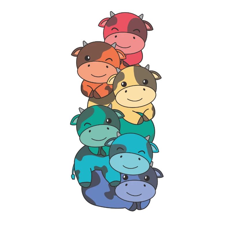 Rainbow Flag Pride LGBTQ Cute Cow Stack