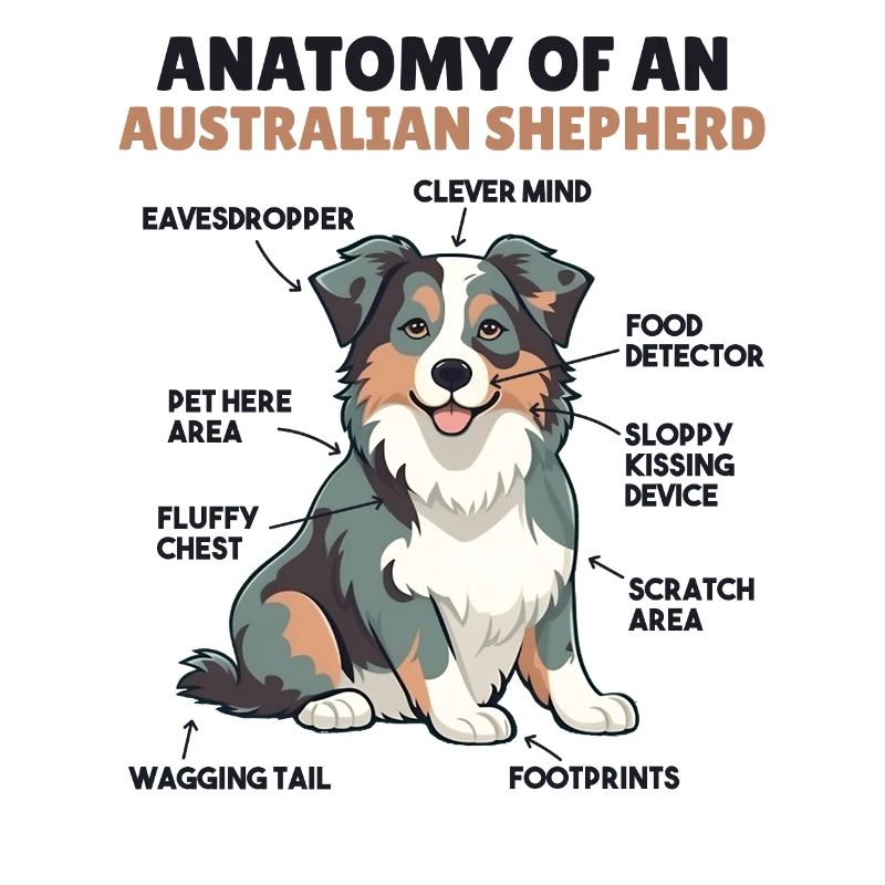 Explication du chien Anatomie d’un berger australien