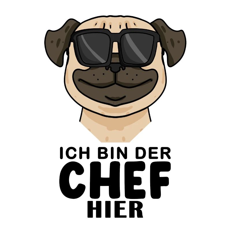 Cooler Hund Mops Chef Spruch