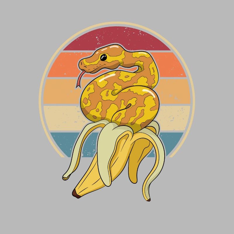 Retro Schlange Schuppenkriechtiere Python Banana