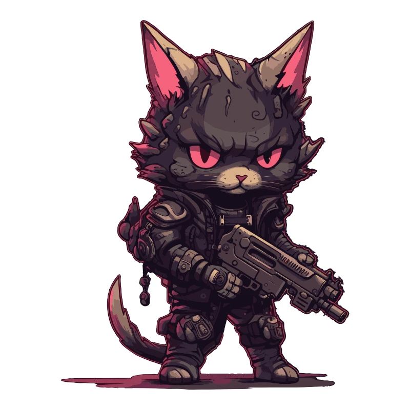 Cat Biker im Stil von Post Apocalyptic