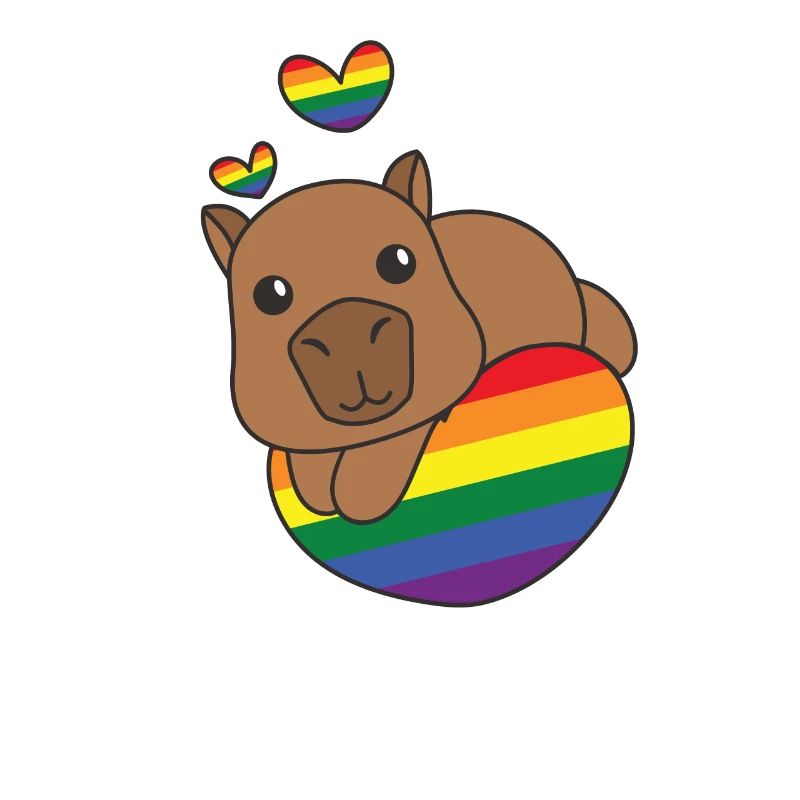 Rainbow Flag Pride LGBTQ Mignon Capybara
