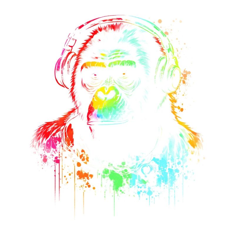 Regenbogen Gorilla Kopfhörer