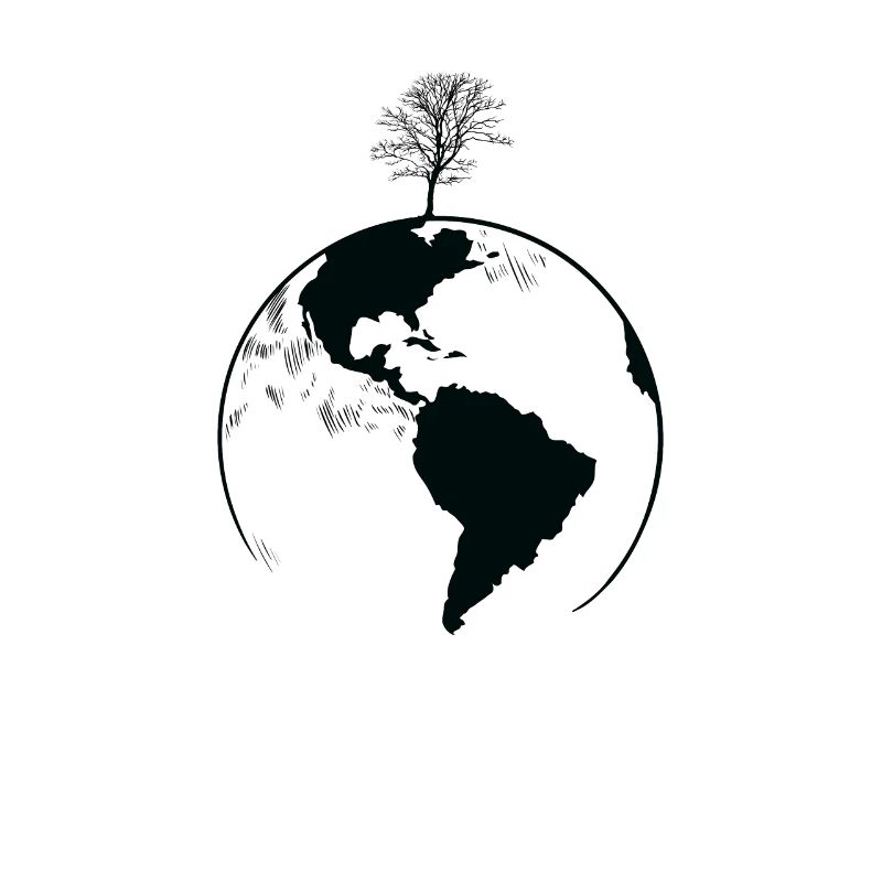 Planet Earth with a tree nature leaves