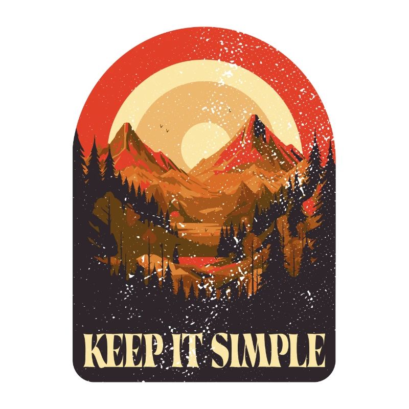 Keep It Simple Tent Camping Nature Mountains Minimalist