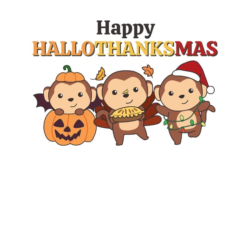 Happy Hallothanksmas Monkey Christmas Monkey