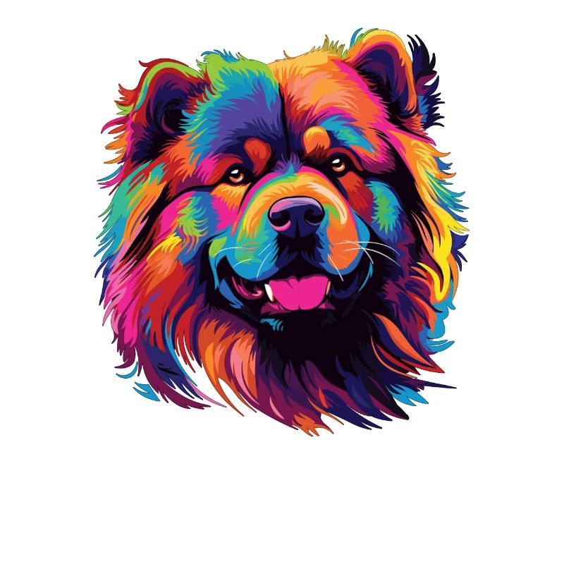 Wasserfarben Farbenfroher Chow Chow