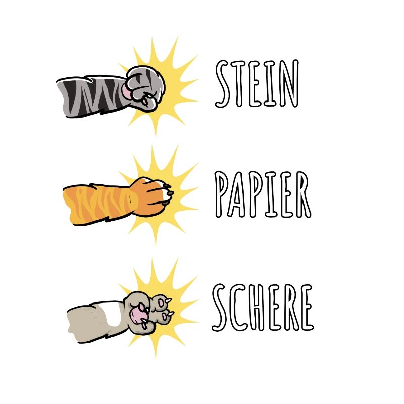 Pierre Papier Ciseaux Jeu Main Pattes de Chat