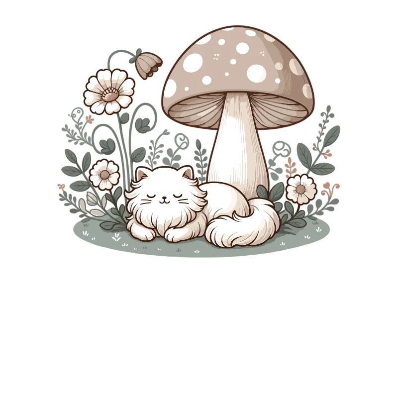 Cottagecore Chat Esthétique Dans Les Bois Champignon