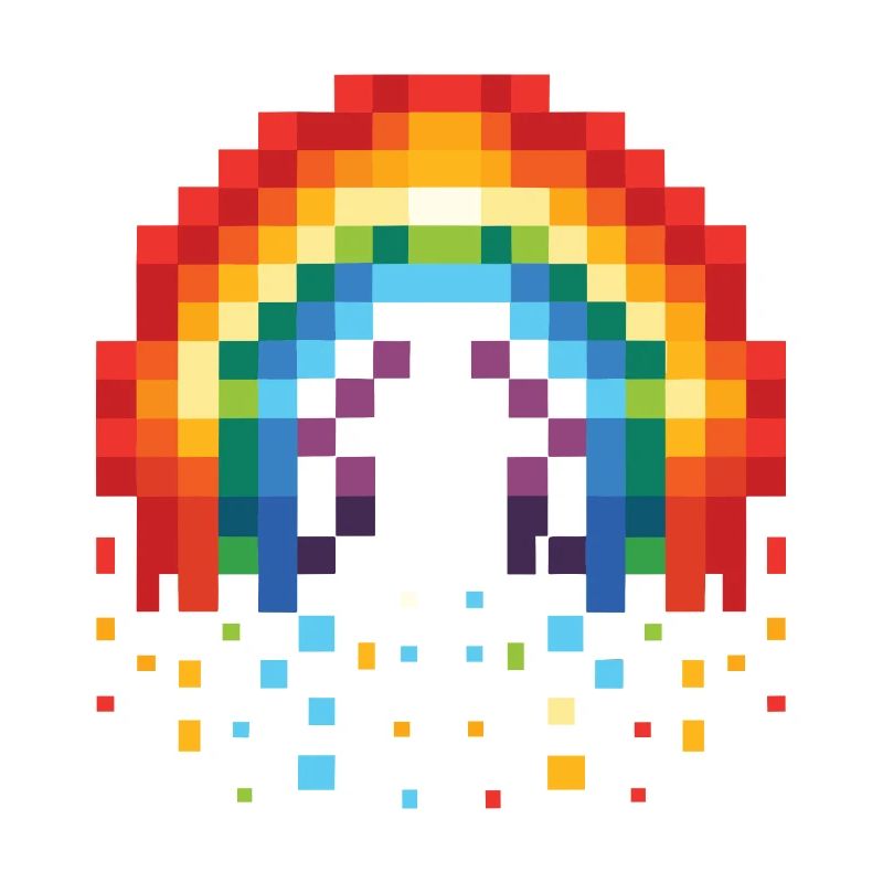 Pixel Art Rainbow 8-Bit Rétro