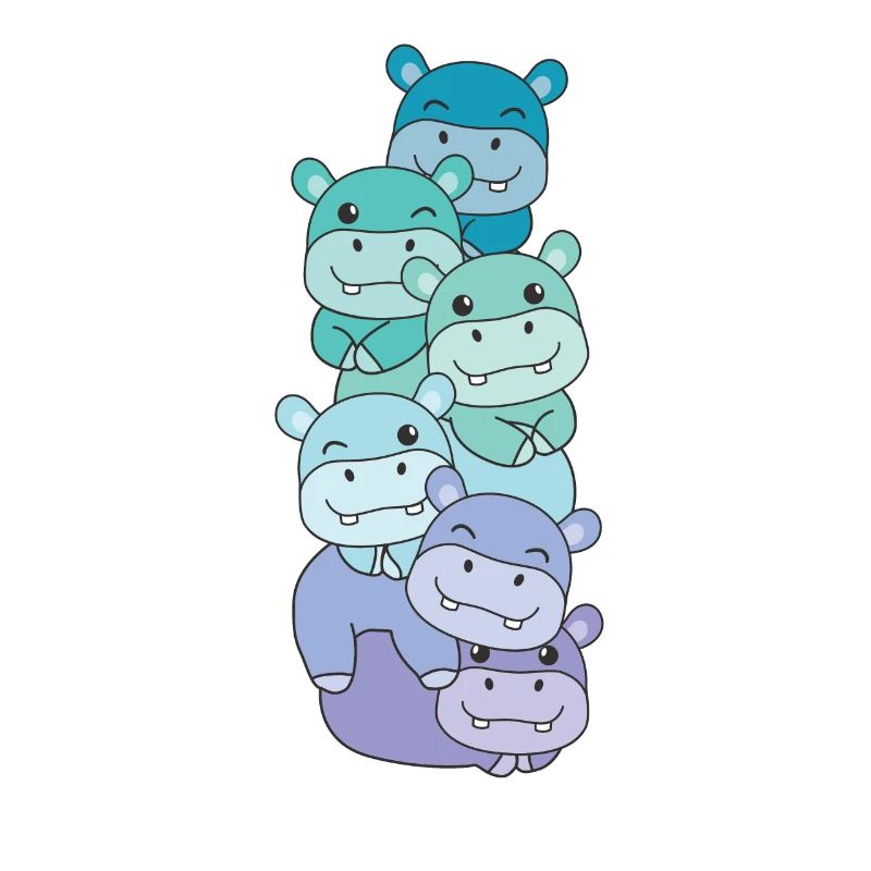 Neptunic Flag Pride LGBTQ Cute Hippo Stack