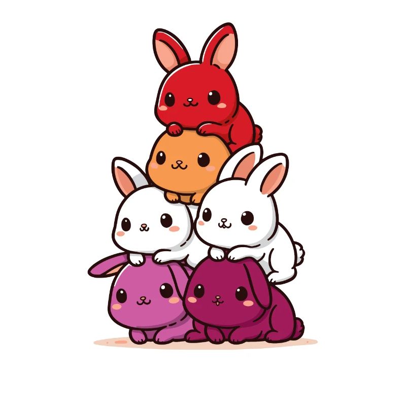 Lapins Lesbienne Drapeau Mois de la fierté Mignon Lapin