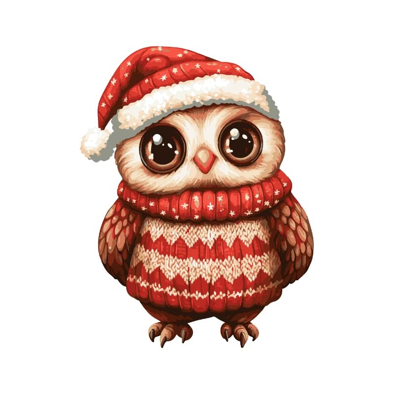 Bande dessinée de Noël hibou