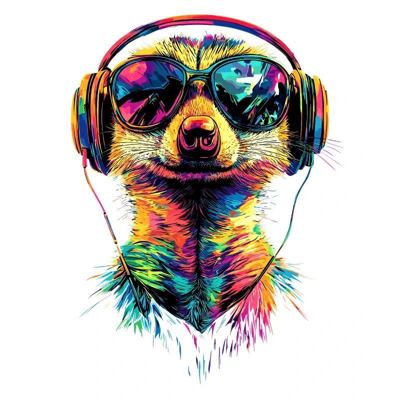 Lunettes de soleil suricate coloré mignon suricate