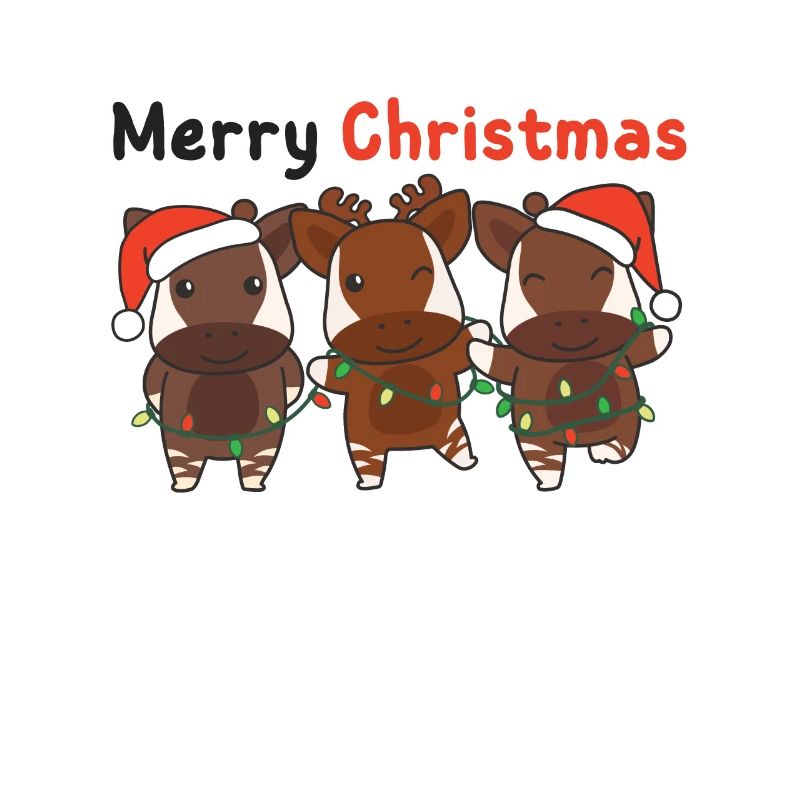 Okapi Noël Hiver Animaux Okapi
