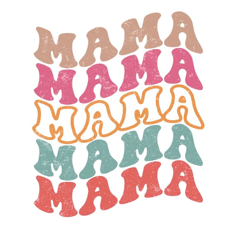 Retro Groovy Mama Textmuster
