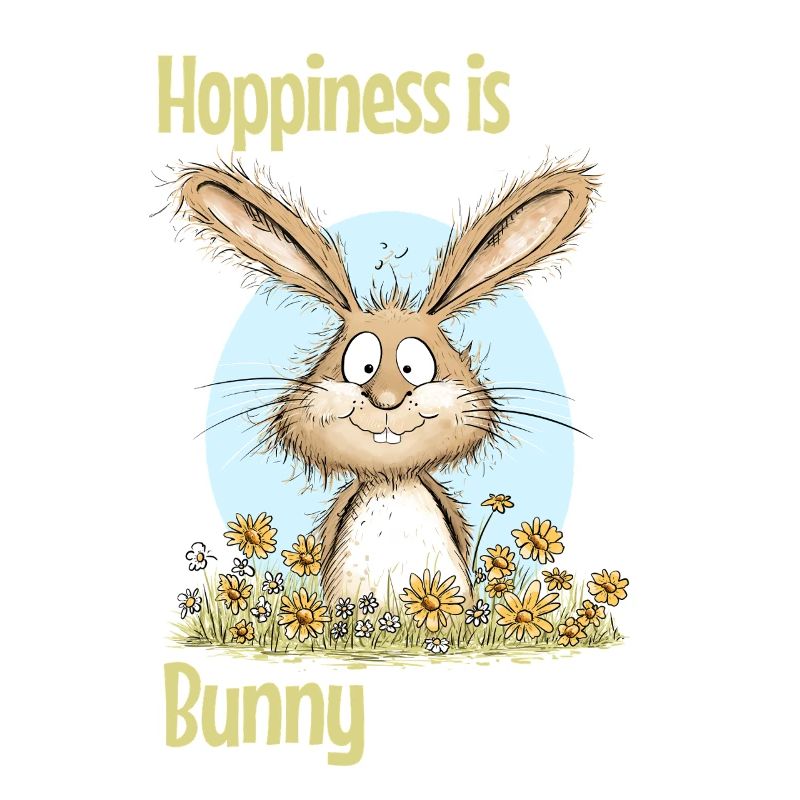 Bunny Easter Motif Saying Spring