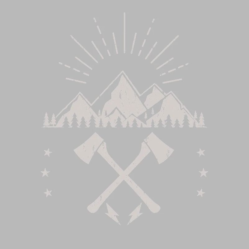 Robustes Berg-Sonnenaufgangsaxt-Emblem