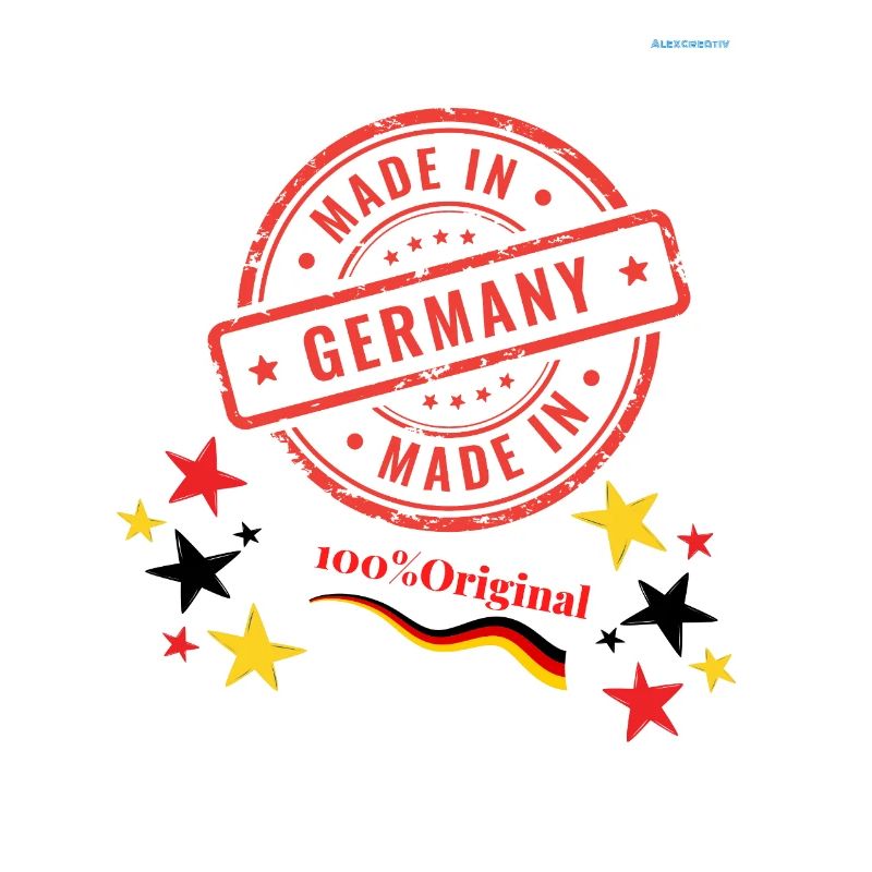Made in GermanyMadStamp Design avec étoiles et drapeau