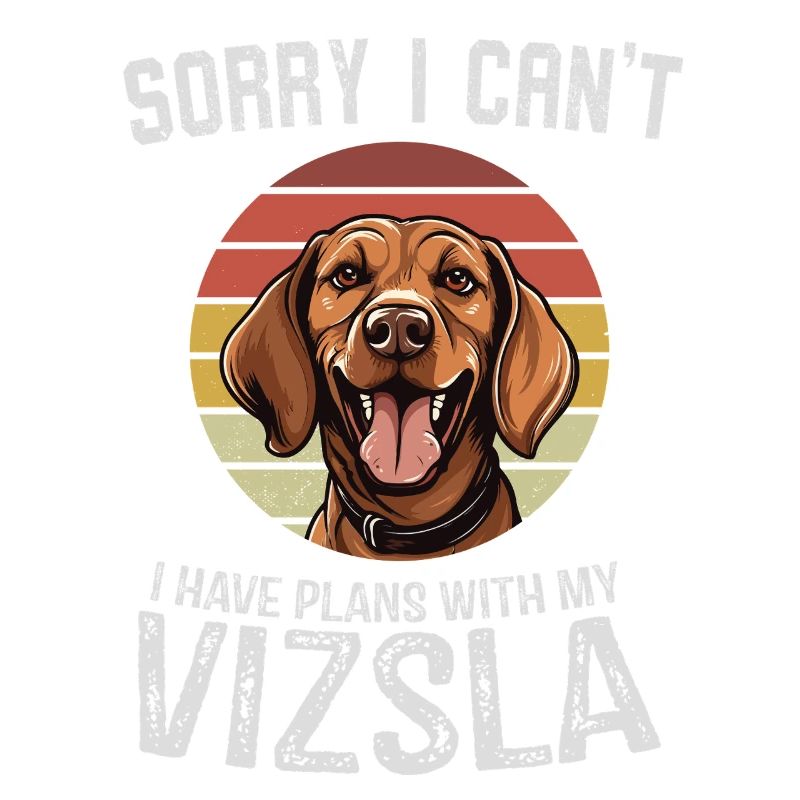 Amicable Dog with Retro Sunset Design