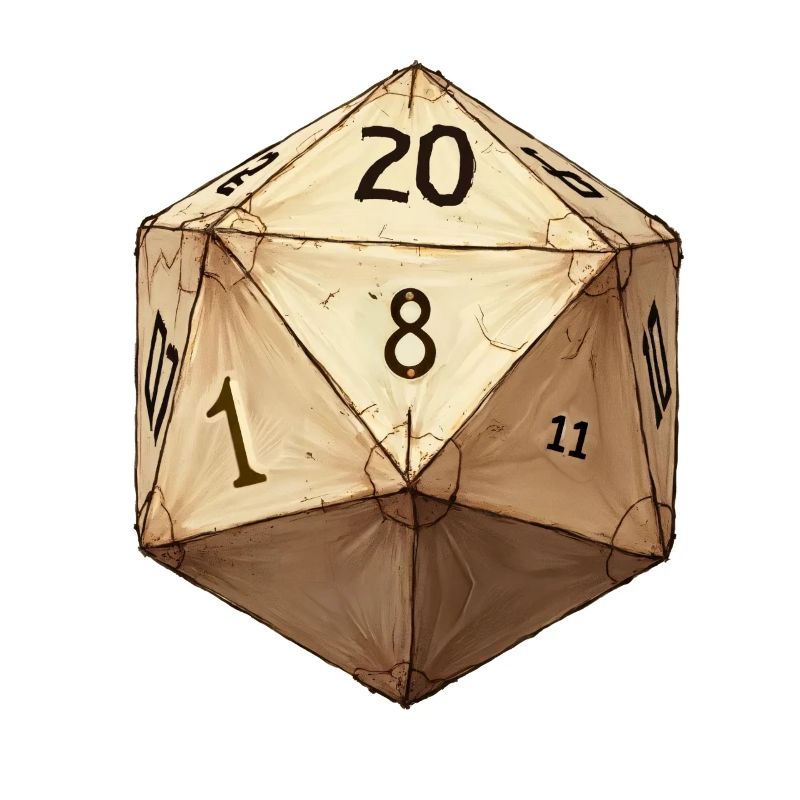 D20 Cube – Renaissance Sketch Style Design