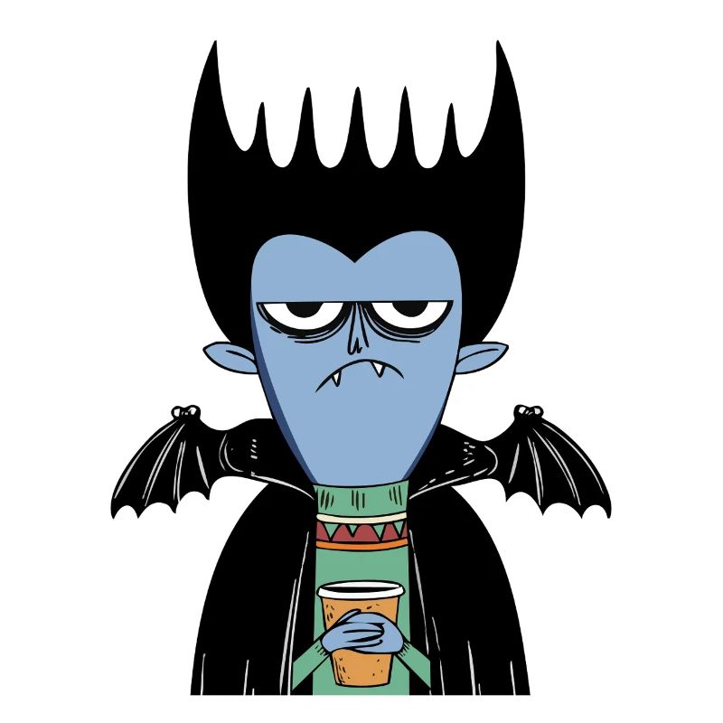 Coffee Vampire | Funny Vampire with Bat Wings