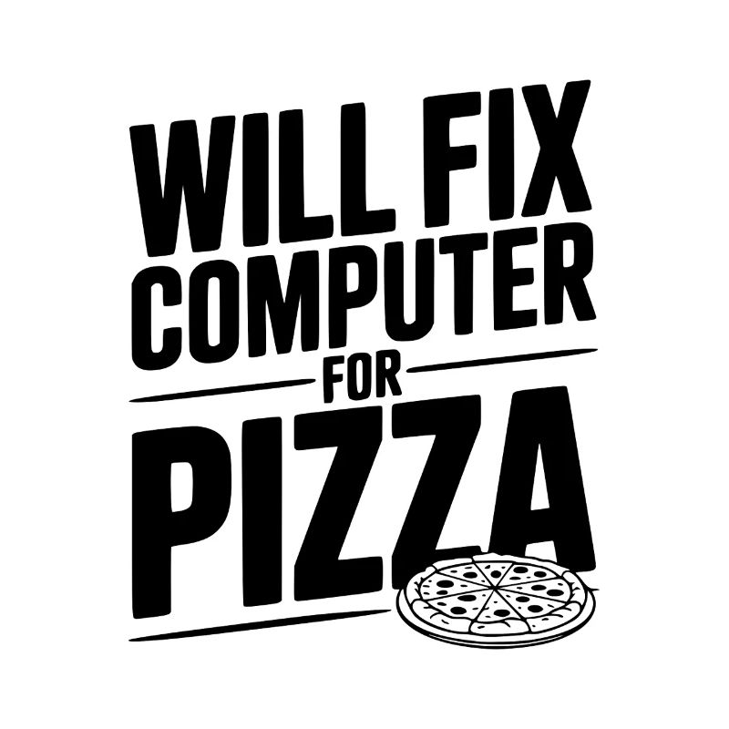 Wird den Computer für Pizza reparieren