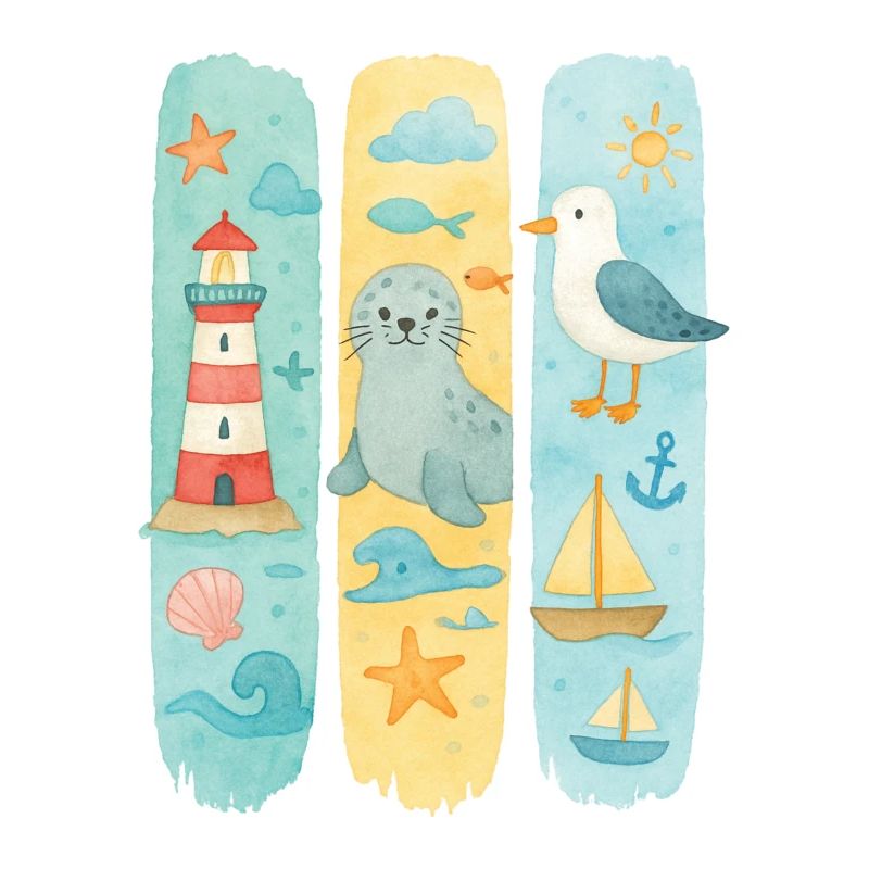 Maritim Leuchtturm Robbe Möwe Küste