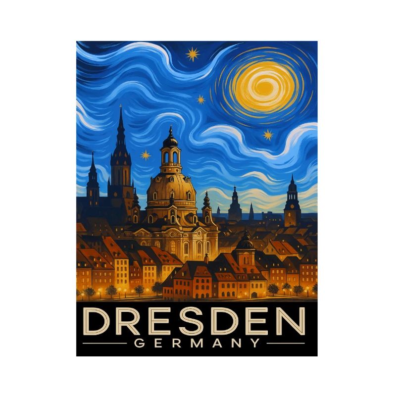 Dresden Night Light Skyline