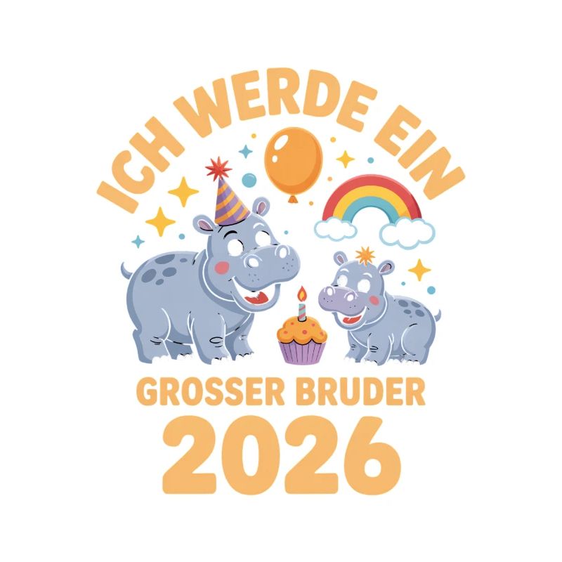 Ich werde ein grosser Bruder 2026 Hippo Nilpferd