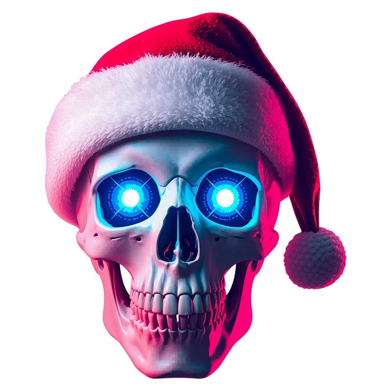 Neon-Schädel-Weihnachtsmann