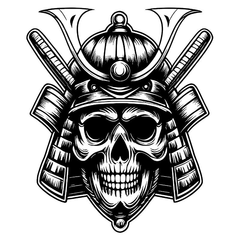 Schädel Samurai Krieger Emblem