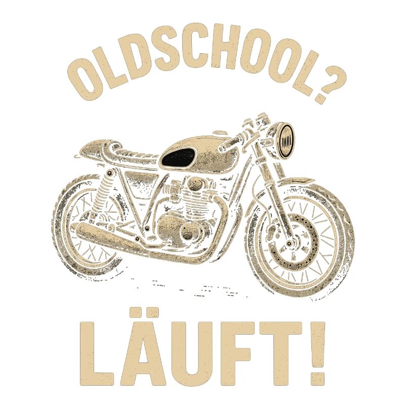 Oldschool running motorcycle, retro biker