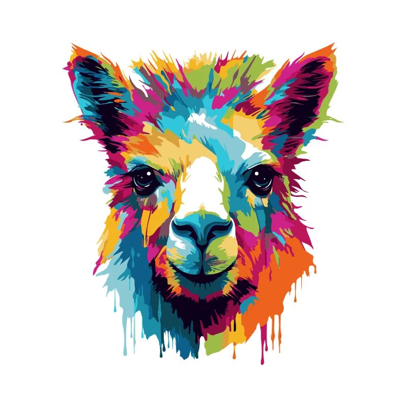 Pop Art de l’explosion de couleurs de la Llama