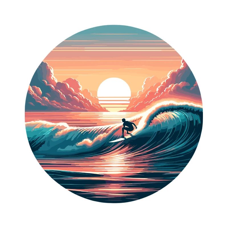 Sunset Surf Wave