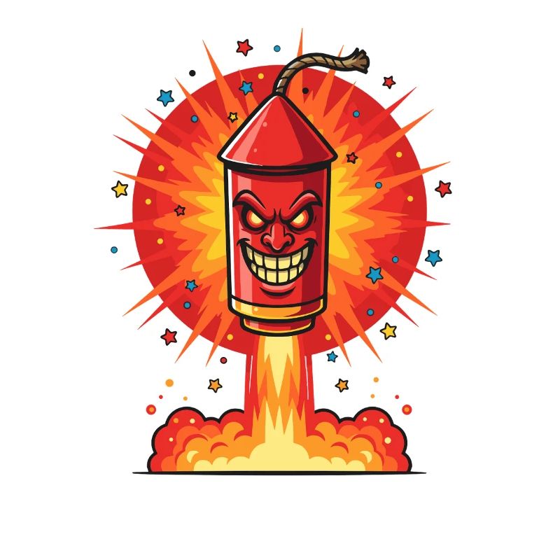 Fusée riante dans le feu
