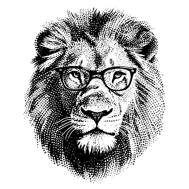 Löwe mit Brille