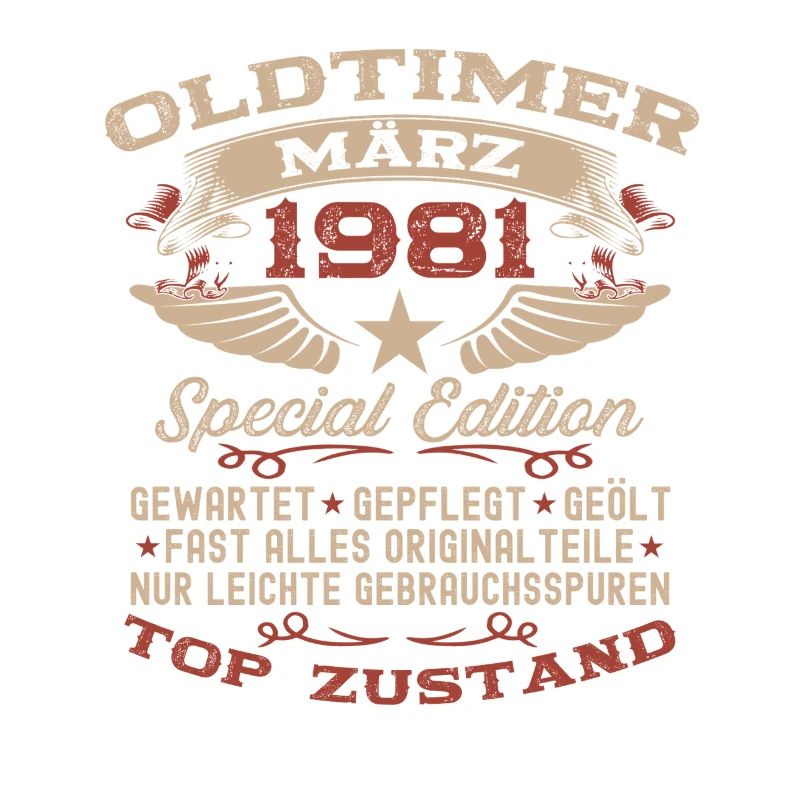 45. Geburtstag Geschenk Mann Oldtimer März 1981