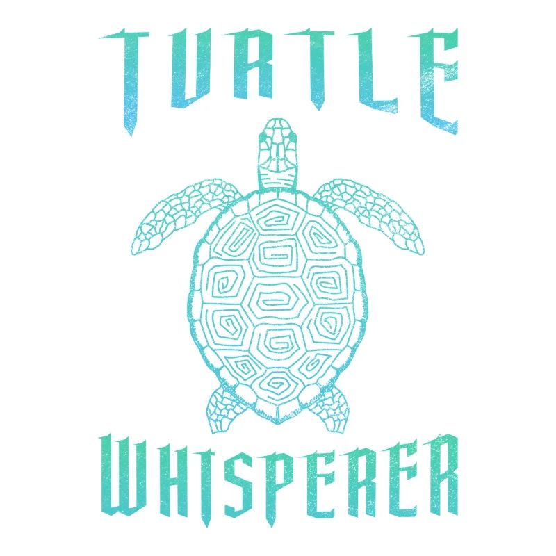 Turtle Whisperer Sea Turtle Teal Gradient Graphic