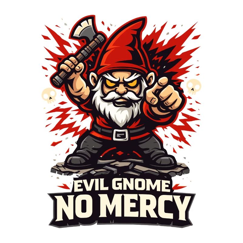 Evil Gnome, Dark Gnome, Goth Gnome, Funny Gnome
