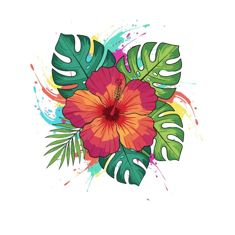 Éclaboussure tropicale d’hibiscus
