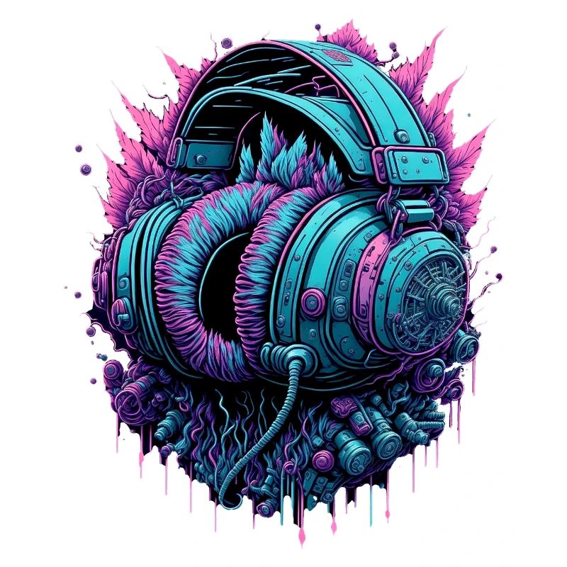 Cyberpunk Kopfhörer DJ