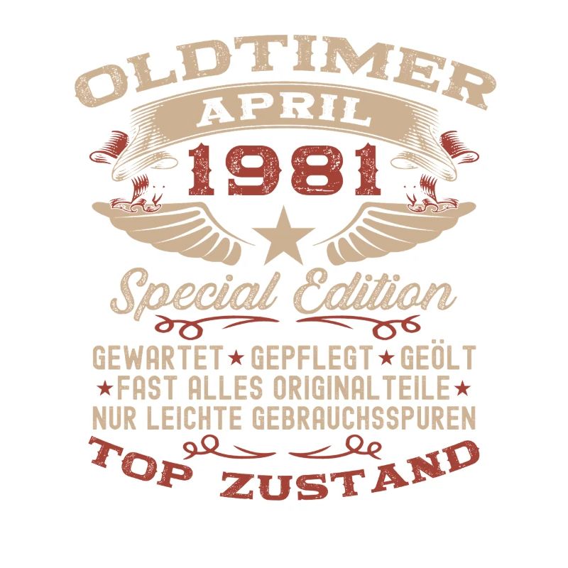 45. Geburtstag Geschenk Mann Oldtimer April 1981