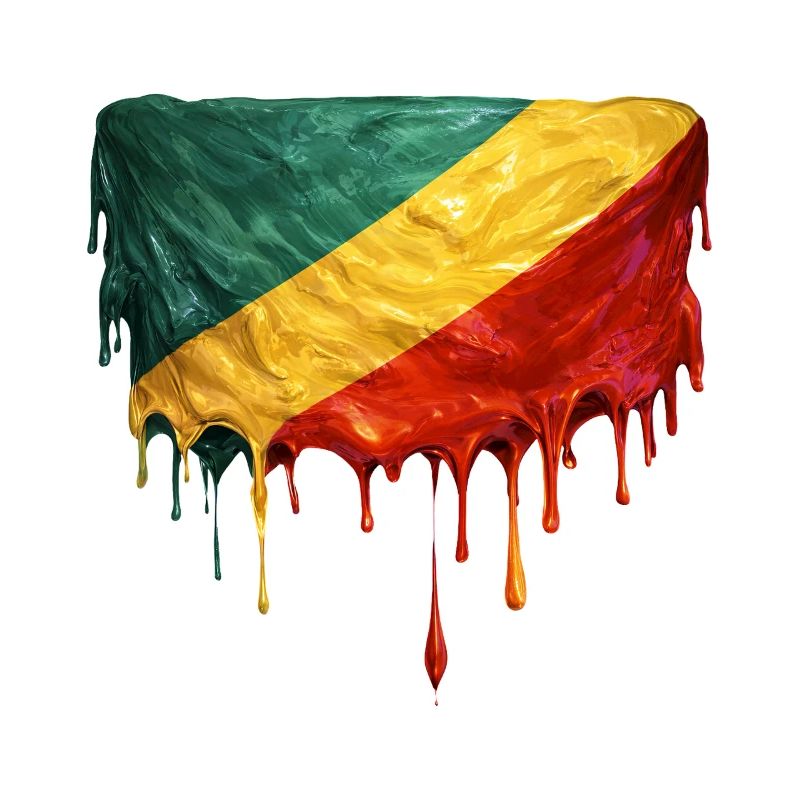 Art de la chute du drapeau de la République du Congo