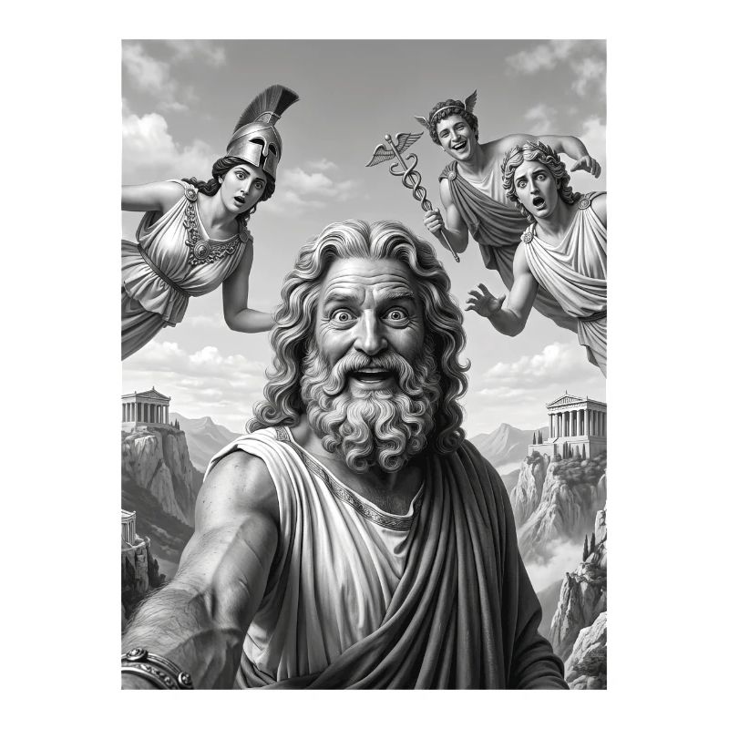 Zeus Selfie mit den Göttern