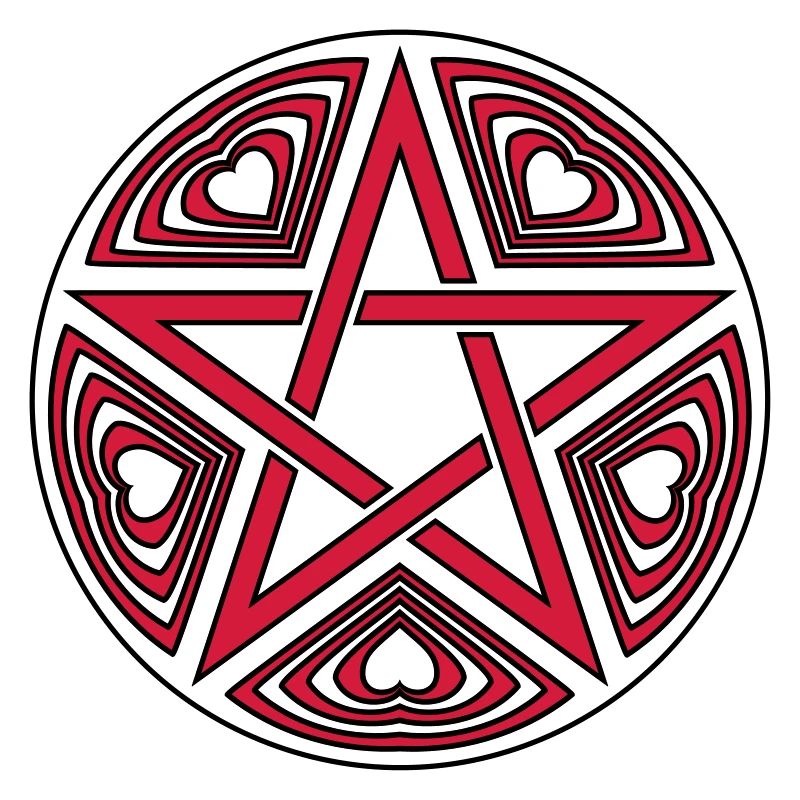 Pentagram heart pattern vector good color selectable